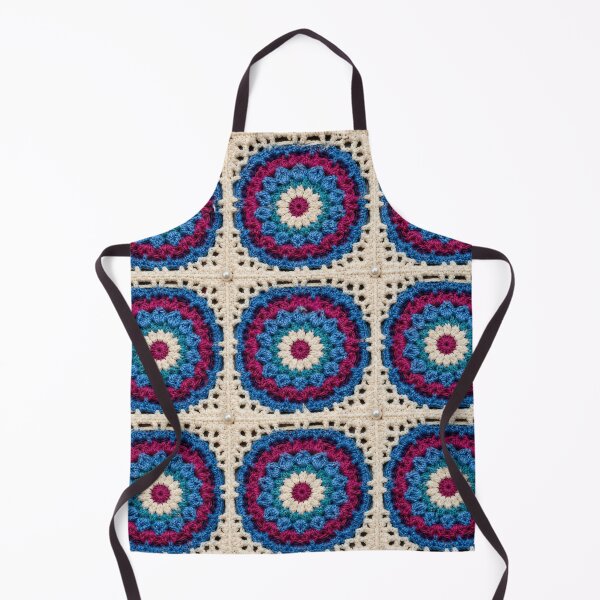 Item preview, Multicolor Mandala Crochet Bullseye Blue Pink Teal designed and sold by LuisWorks.