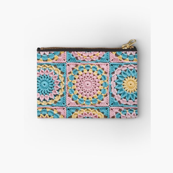 Item preview, Cuadrado de flores de ganchillo en tonos pastel: rosa, azul y amarillo. designed and sold by LuisWorks.