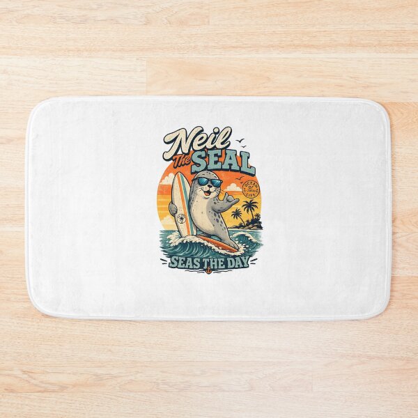 Item preview, Neil the Seal Surfing Retro Vintage T-Shirt | Cute Ocean Animal Beach Design designed and sold by Art Wave Studio.
