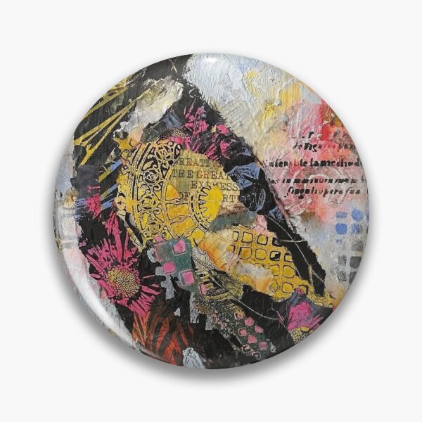 Item preview, Collage de técnica mixta con vibrantes patrones de aves designed and sold by TadeoNivar.