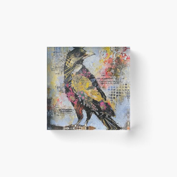 Item preview, Vibrant Patterned Bird Mixed Media Collage designed and sold by TadeoNivar.