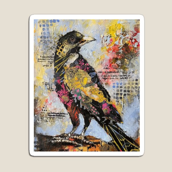 Item preview, Vibrant Patterned Bird Mixed Media Collage designed and sold by TadeoNivar.
