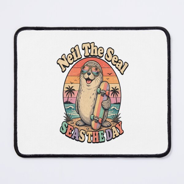 Item preview, Neil the Seal Surfing Retro Vintage T-Shirt | Cute Ocean Animal Beach Design designed and sold by Art Wave Studio.