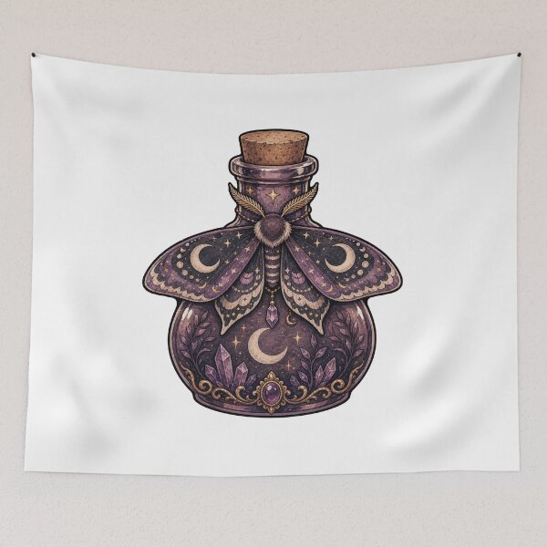Item preview, Moon Moth Resting on Potion Bottle designed and sold by The-Art-of-D.