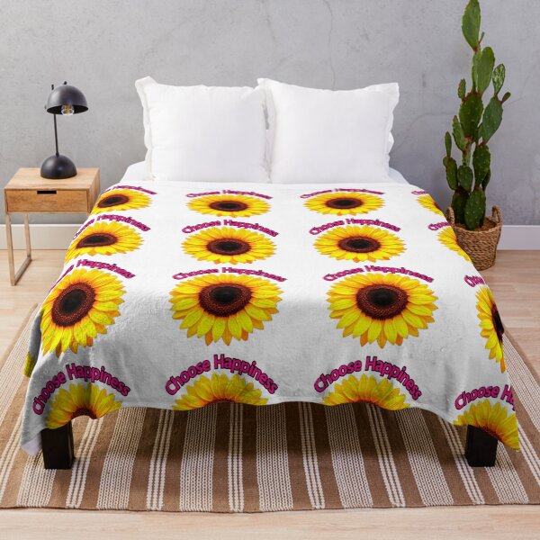 Item preview, ​Cute Sunflower Choose Happiness Positive Quote Art designed and sold by Artgirldhanya.