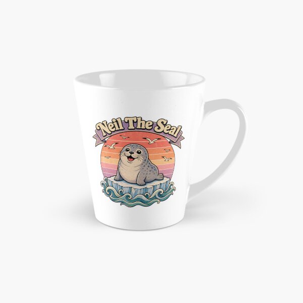 Item preview, Neil The Seal Cute Chubby Harbor Seal on Iceberg Vintage Retro Sunset Design designed and sold by Art Wave Studio.