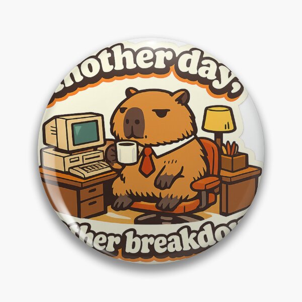 Item preview, Another Day Another Breakdown Capybara Sticker designed and sold by DesignEpic22.