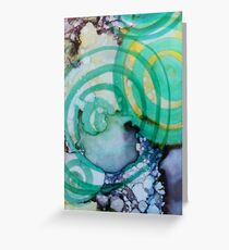 Swirly Greens and Blues Greeting Card