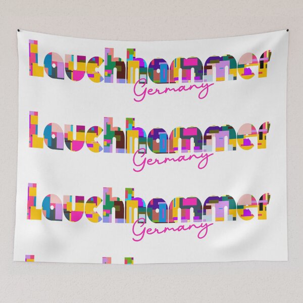 Item preview, Lauchhammer, Germany, Vibrant Abstract City Typography Art designed and sold by Wanderful-roads.