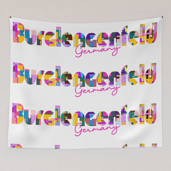 Item preview, Burglengenfeld, Germany, Vibrant Abstract City Typography Art designed and sold by Wanderful-roads.