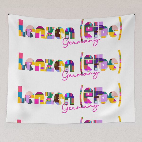 Item preview, Lenzen (Elbe), Germany, Vibrant Abstract City Typography Art designed and sold by Wanderful-roads.