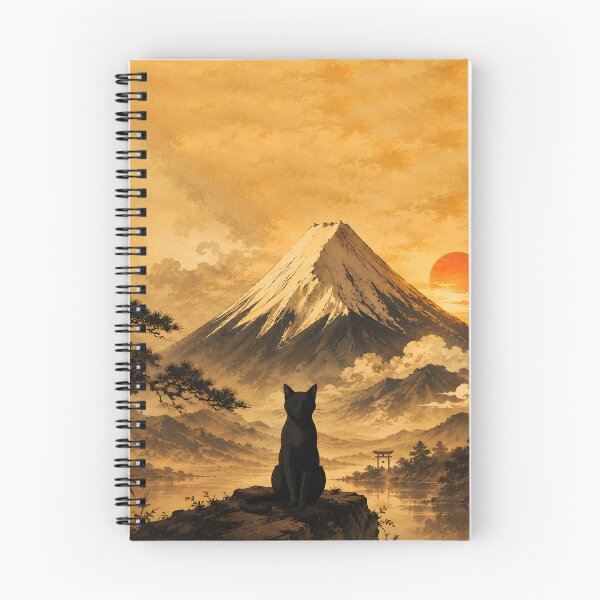 Item preview, Black Cat and Mont Fuji designed and sold by Erlin Rudho.