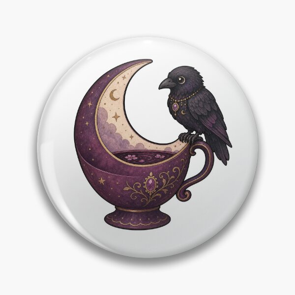 Item preview, Little Raven on Crescent Teacup designed and sold by The-Art-of-D.
