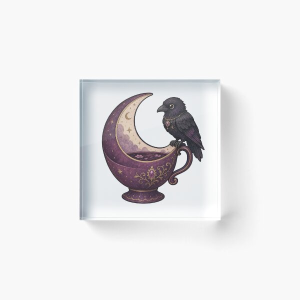 Item preview, Little Raven on Crescent Teacup designed and sold by The-Art-of-D.