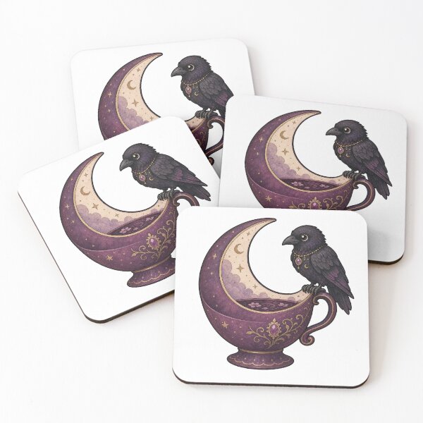 Item preview, Little Raven on Crescent Teacup designed and sold by The-Art-of-D.