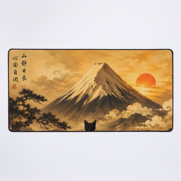 Item preview, Black Cat and Mont Fuji designed and sold by Erlin Rudho.