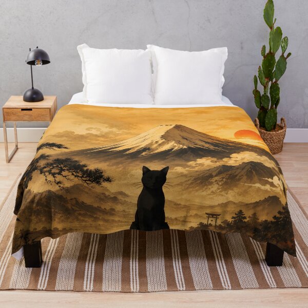 Item preview, Black Cat and Mont Fuji designed and sold by Erlin Rudho.