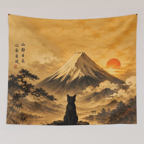 Item preview, Black Cat and Mont Fuji designed and sold by Erlin Rudho.