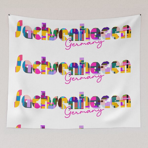 Item preview, Sachsenhagen, Germany, Vibrant Abstract City Typography Art designed and sold by Wanderful-roads.