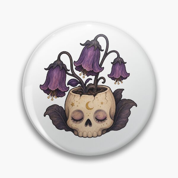 Item preview, Sleepy Skull Purple Bellflower Planter designed and sold by The-Art-of-D.