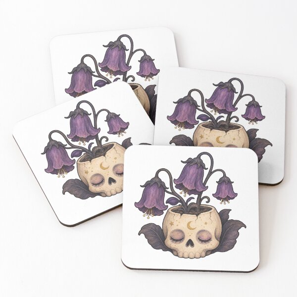 Item preview, Sleepy Skull Purple Bellflower Planter designed and sold by The-Art-of-D.