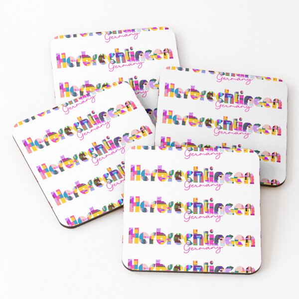Item preview, Herbrechtingen, Germany, Vibrant Abstract City Typography Art designed and sold by Wanderful-roads.