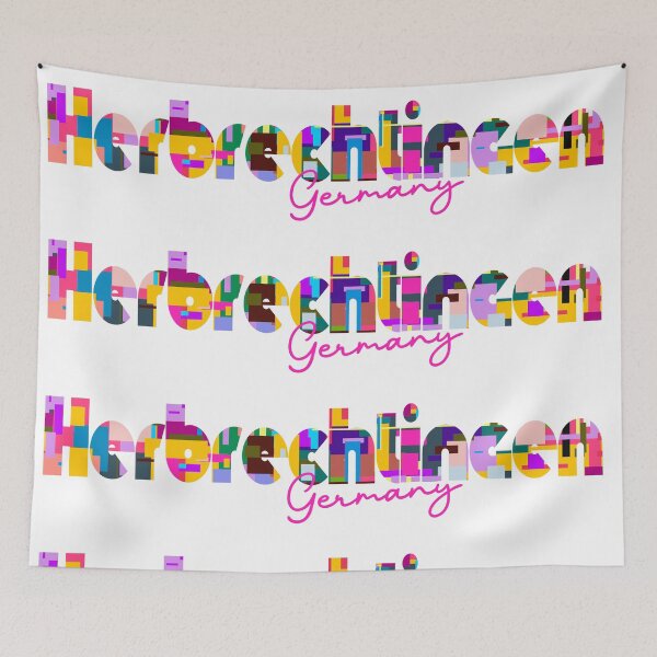 Item preview, Herbrechtingen, Germany, Vibrant Abstract City Typography Art designed and sold by Wanderful-roads.