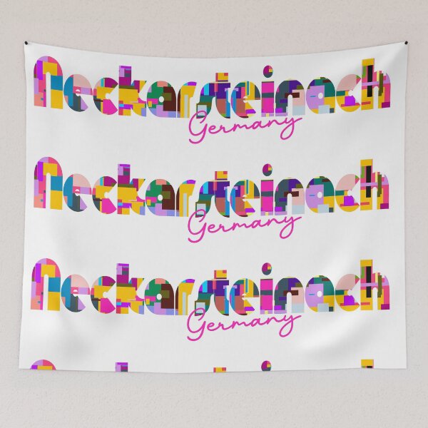 Item preview, Neckarsteinach, Germany, Vibrant Abstract City Typography Art designed and sold by Wanderful-roads.