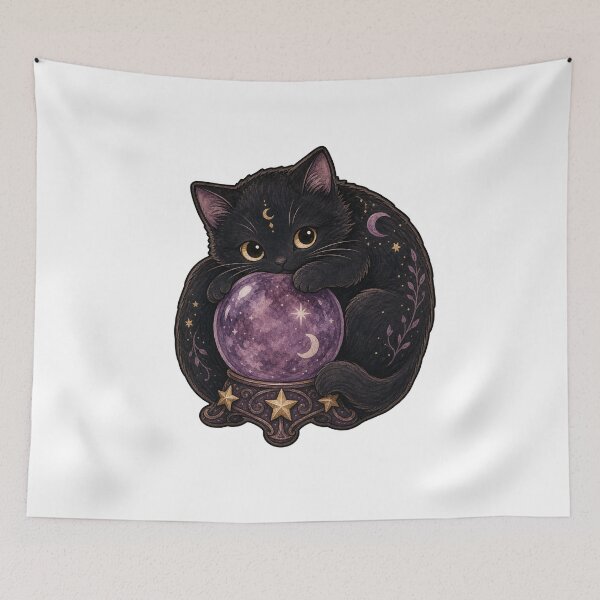 Item preview, Curled Black Cat Crystal Ball designed and sold by The-Art-of-D.