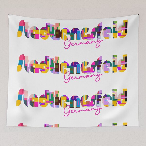 Item preview, Stadtlengsfeld, Germany, Vibrant Abstract City Typography Art designed and sold by Wanderful-roads.
