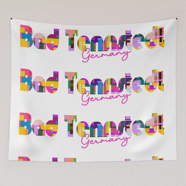 Item preview, Bad Tennstedt, Germany, Vibrant Abstract City Typography Art designed and sold by Wanderful-roads.