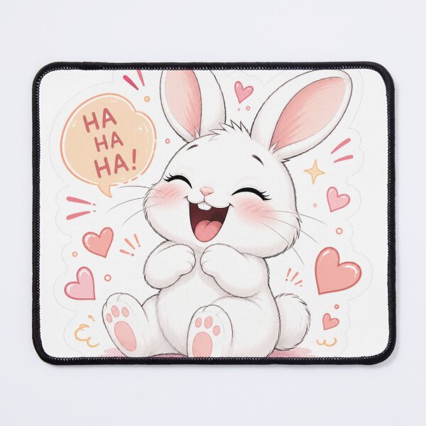 Item preview, Cute Laughing Bunny Sticker | Happy Kawaii Rabbit designed and sold by Snikdha.