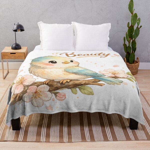 Item preview, Beauty – Watercolor Bird on Branch Cartoon Sticker designed and sold by PearlPathFinds.