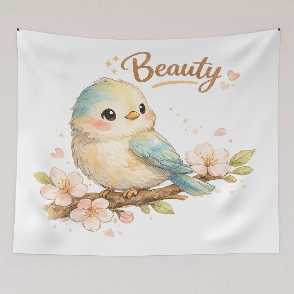 Item preview, Beauty – Watercolor Bird on Branch Cartoon Sticker designed and sold by PearlPathFinds.