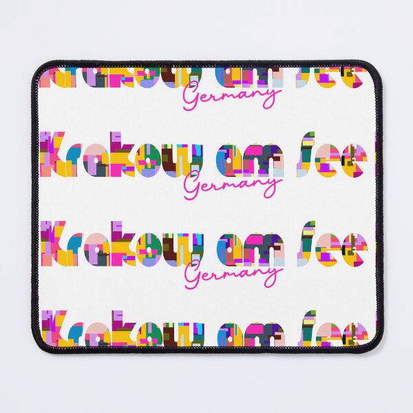 Item preview, Krakow am See, Germany, Vibrant Abstract City Typography Art designed and sold by Wanderful-roads.