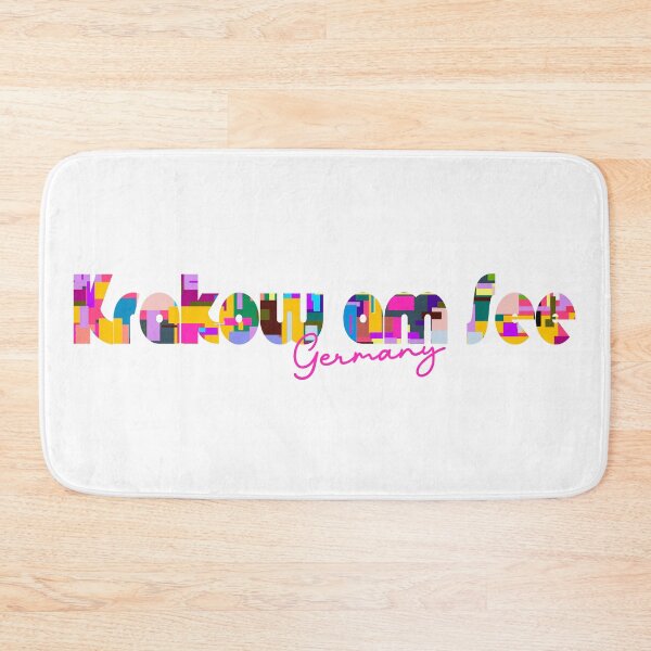 Item preview, Krakow am See, Germany, Vibrant Abstract City Typography Art designed and sold by Wanderful-roads.