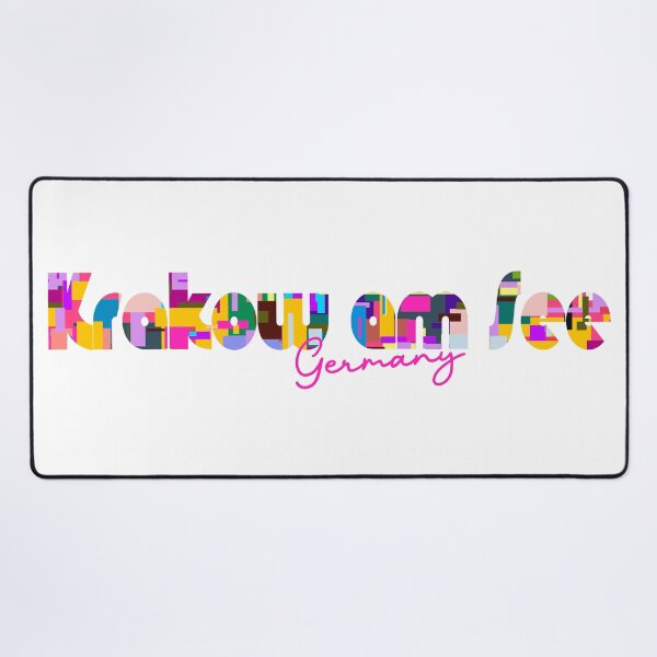 Item preview, Krakow am See, Germany, Vibrant Abstract City Typography Art designed and sold by Wanderful-roads.