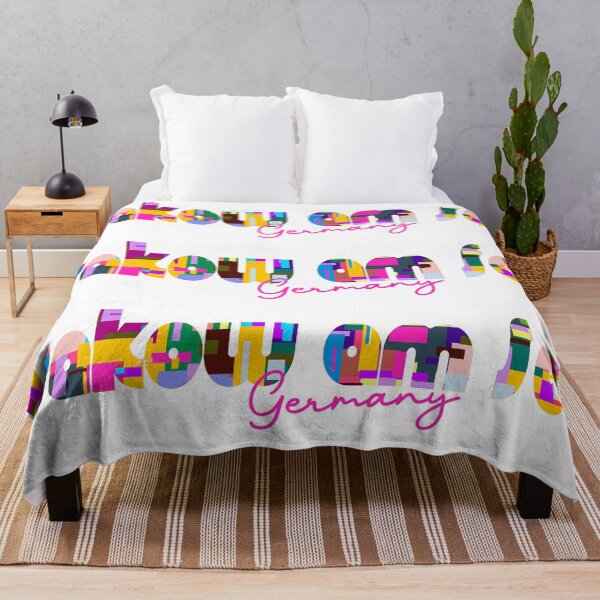 Item preview, Krakow am See, Germany, Vibrant Abstract City Typography Art designed and sold by Wanderful-roads.