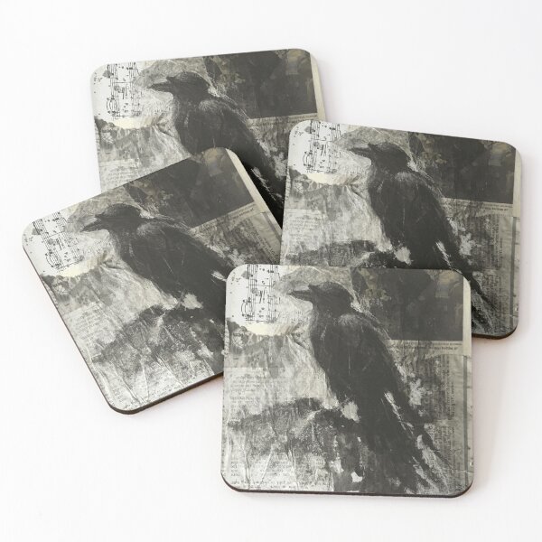 Item preview, Moody Abstract Crow Newspaper Collage designed and sold by TadeoNivar.