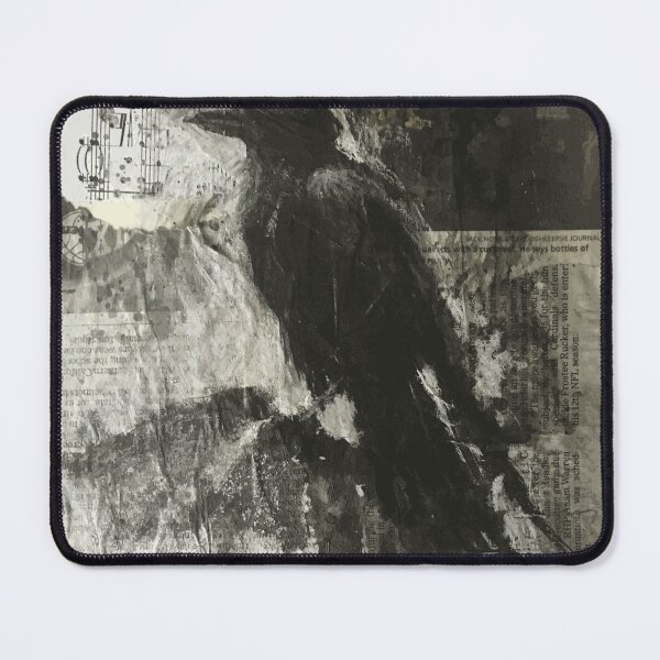 Item preview, Moody Abstract Crow Newspaper Collage designed and sold by TadeoNivar.