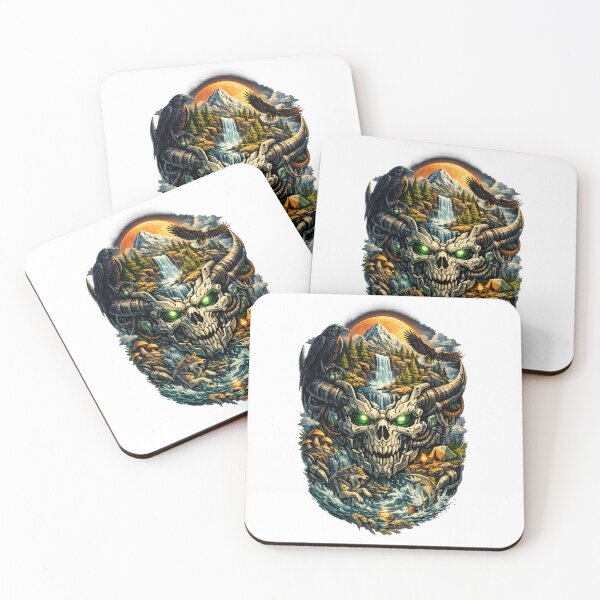 Item preview, Biomechanical Wilderness Skull Beneath the Burning Moon designed and sold by Mosslume Studio.