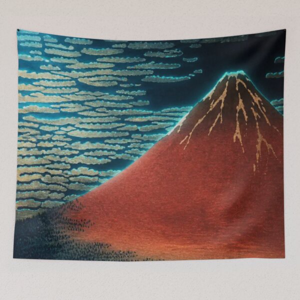Item preview, Golden Red Fuji | Luxury Neon Ukiyo-e Re:Mix | Japanese | Mount Fuji Metal designed and sold by vekotpu.