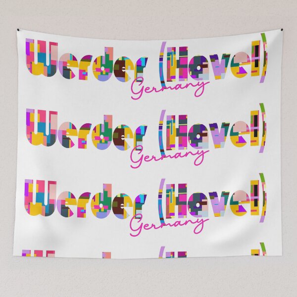 Item preview, Werder (Havel), Germany, Vibrant Abstract City Typography Art designed and sold by Wanderful-roads.