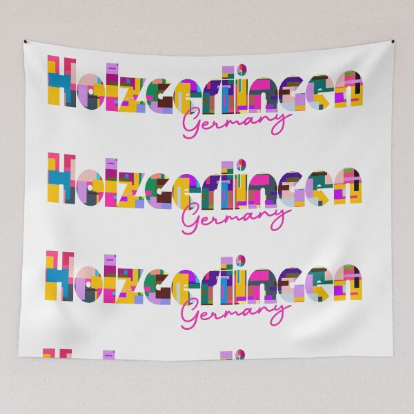 Item preview, Holzgerlingen, Germany, Vibrant Abstract City Typography Art designed and sold by Wanderful-roads.