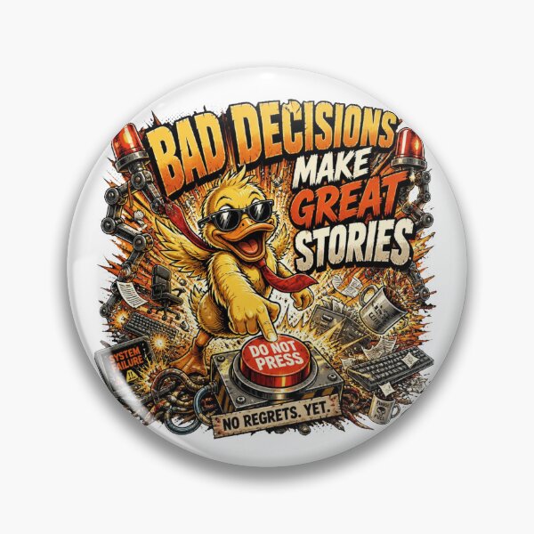 Item preview, Bad Decisions Make Great Stories – Funny Sarcastic Duck Vintage Comic designed and sold by Cavalier-org.