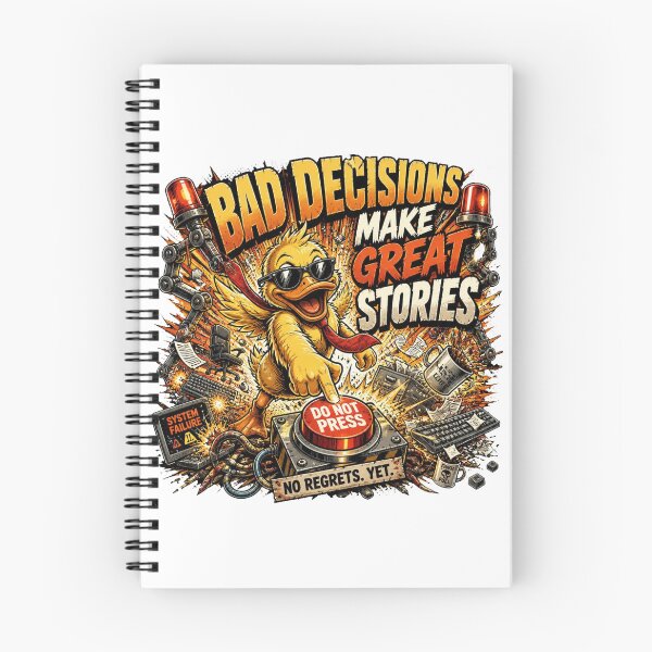 Item preview, Bad Decisions Make Great Stories – Funny Sarcastic Duck Vintage Comic designed and sold by Cavalier-org.