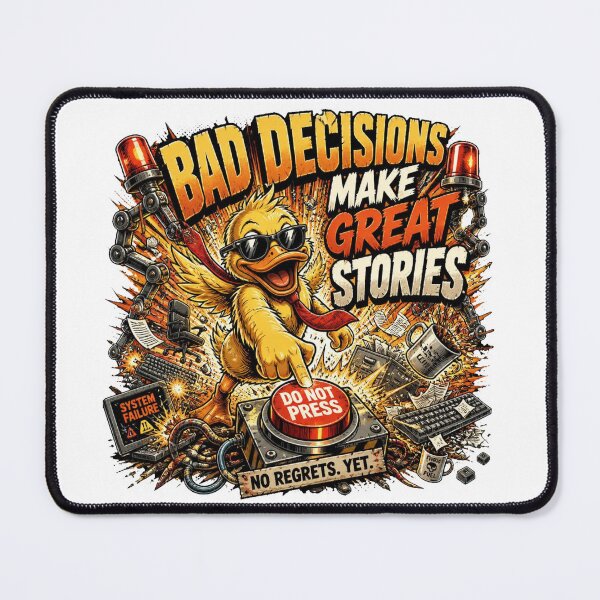 Item preview, Bad Decisions Make Great Stories – Funny Sarcastic Duck Vintage Comic designed and sold by Cavalier-org.