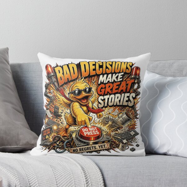 Item preview, Bad Decisions Make Great Stories – Funny Sarcastic Duck Vintage Comic designed and sold by Cavalier-org.