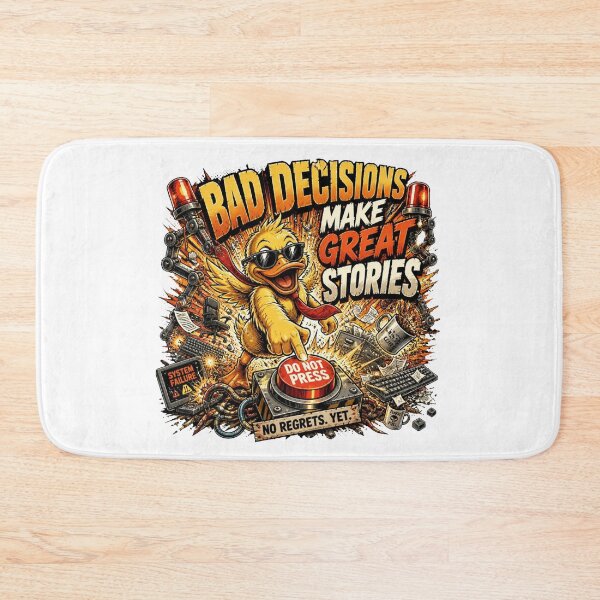 Item preview, Bad Decisions Make Great Stories – Funny Sarcastic Duck Vintage Comic designed and sold by Cavalier-org.