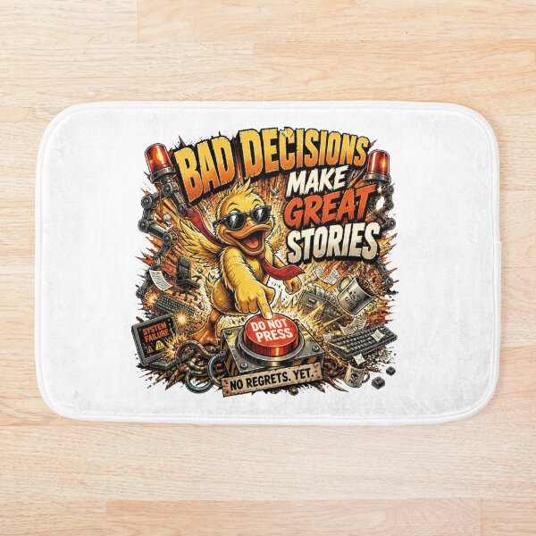 Item preview, Bad Decisions Make Great Stories – Funny Sarcastic Duck Vintage Comic designed and sold by Cavalier-org.
